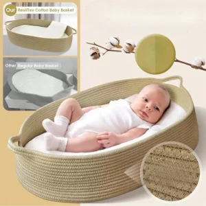 Baby Changing Basket with Pads Baby Moses Basket Changing Table Baby Woven Basket For Easy Carrying, Nursery Storage Basket
